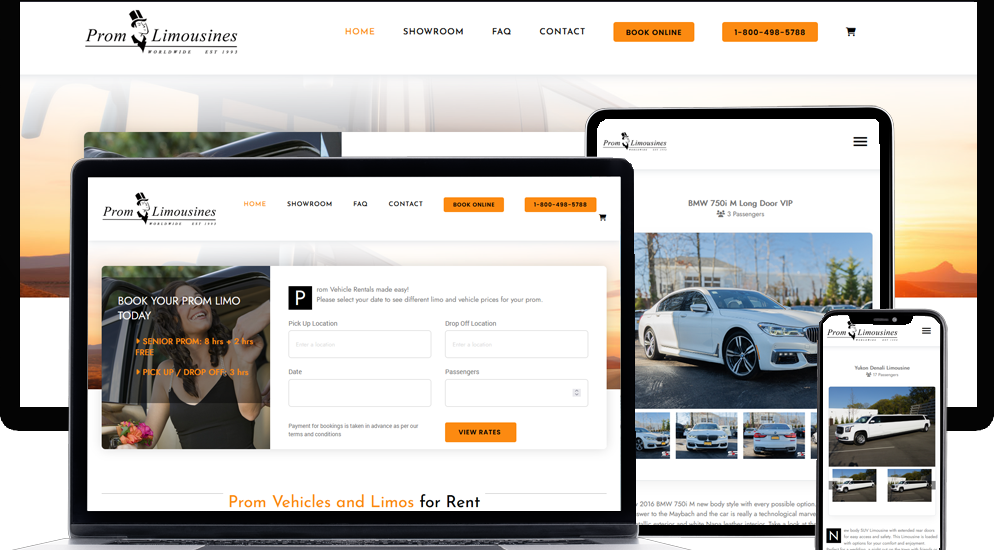 Limousine website with online booking